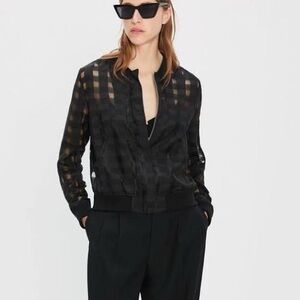 Zara sheer grid jacket